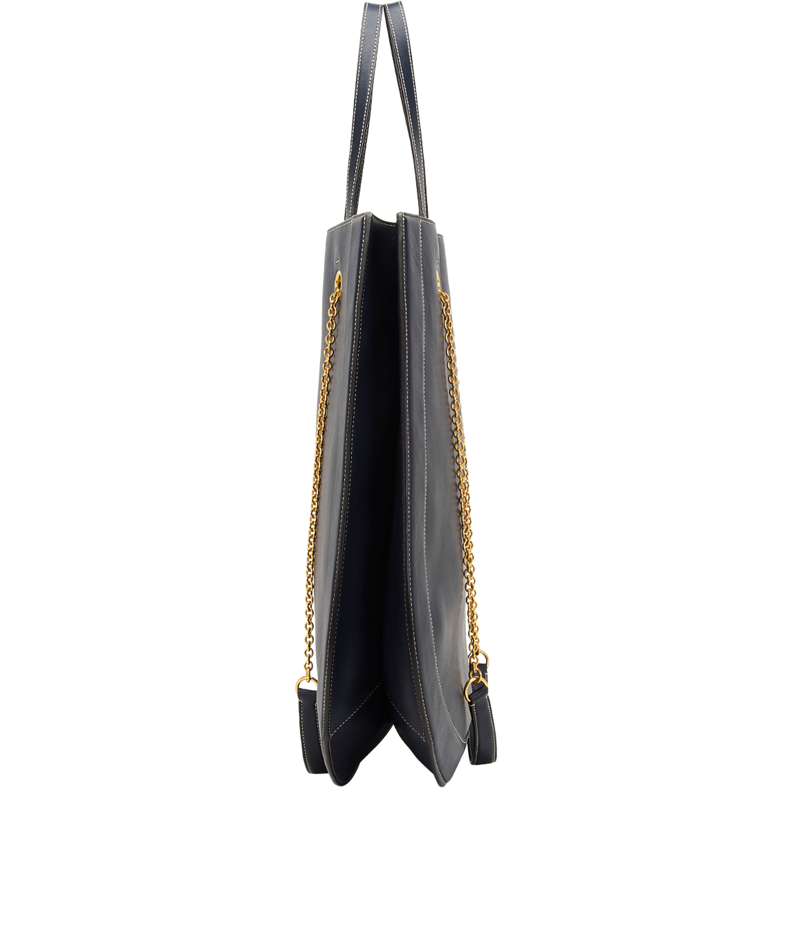 Roundabout Oversize Tote, &pound;320, Handbags, Navy, Leather, Side view